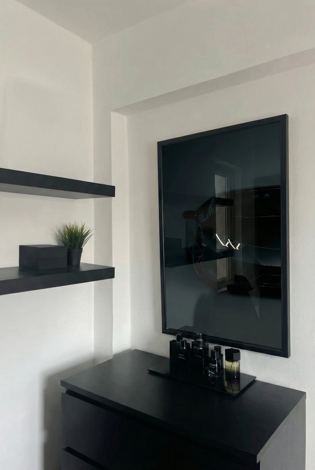 Black Supercar Framed artwork in room decor